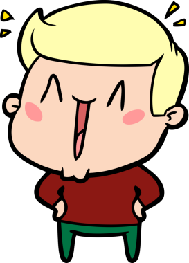 Bir insan tarafından çizilmiş heyecanlı bir çizgi film.