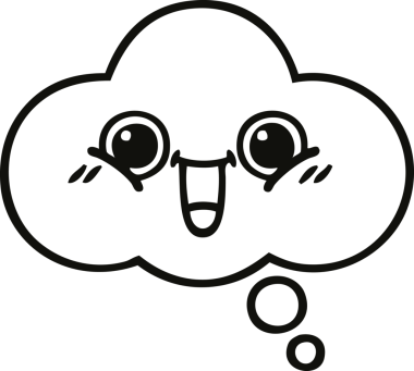 Bir insan tarafından çizilmiş bir düşünce baloncuğunun çizgi çizimi