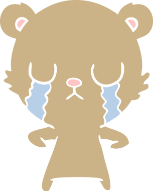 Bir insan tarafından çizilmiş düz renkli çizgi film ayısı.