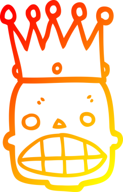 Bir insan tarafından çizilmiş, karikatürlü, ürkütücü bir kafatası yüz çizimi.