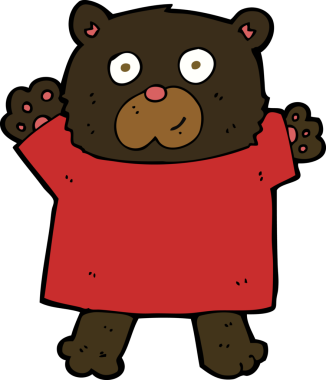 Bir insan tarafından çizilmiş şirin siyah ayı.