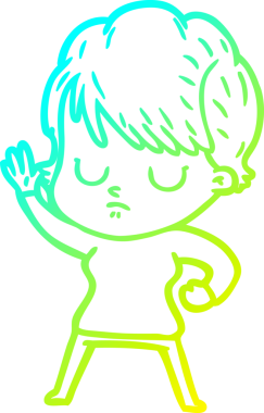 Bir insan tarafından çizilmiş bir karikatür kadın çizimi.