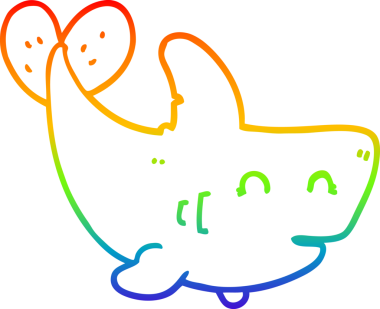 gökkuşağı gradyan çizgisi bir insan tarafından çizilmiş bir çizgi köpek balığı