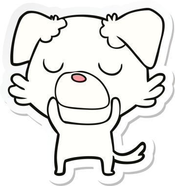 Bir insan tarafından çizilmiş bir köpeğin çıkartması.