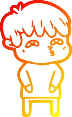 Bir insan tarafından çizilmiş, karikatür meraklısı bir adamın sıcak çizgi çizimi