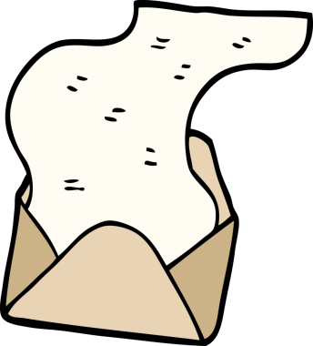 Bir insan tarafından çizilmiş el çizimi karikatür uzun bir harf