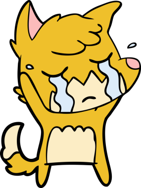 Bir insan tarafından çizilmiş ağlayan tilki çizgi filmi.