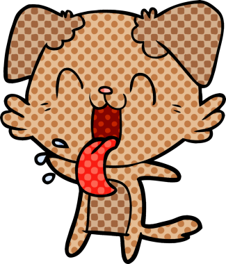 Bir insan tarafından çizilmiş nefes nefese bir köpek.