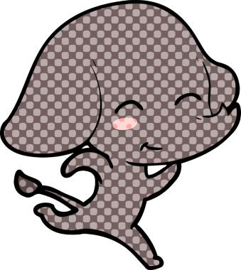 Bir insan tarafından çizilmiş şirin bir fil.