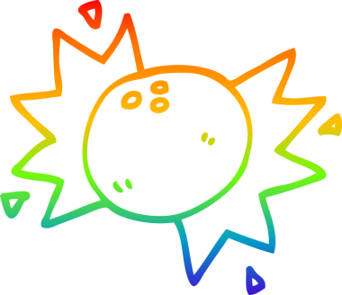 gökkuşağı gradyan çizgi çizimi bir insan tarafından çizilmiş bir bowling topu