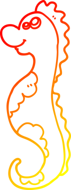 Bir insan tarafından çizilmiş karikatür deniz atı çizimi.