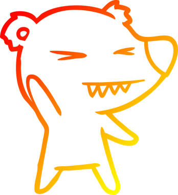 Bir insan tarafından çizilmiş kızgın bir kutup ayısının sıcak çizgi çizimi