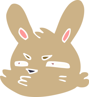 Bir insan tarafından çizilmiş karikatür karalaması huysuz tavşan.