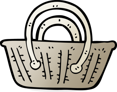 Bir insan tarafından çizilmiş karikatür sepeti.