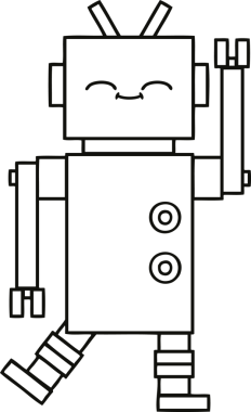 Bir insan tarafından çizilmiş robot çizimi