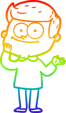 Bir insan tarafından çizilmiş mutlu bir adamın çizgi çizimi.