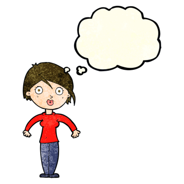 Bir insan tarafından çizilmiş düşünce balonlu bir karikatür.