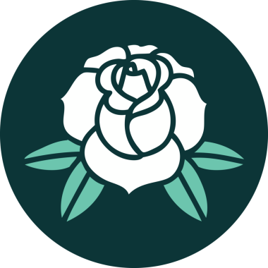 Bir insan tarafından çizilmiş bir çiçeğin ikonik dövme şekli