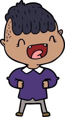 Bir insan tarafından çizilmiş mutlu çocuk çizgi filmi.