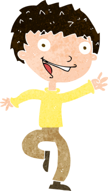 Bir insan tarafından çizilmiş heyecanlı bir çocuk.