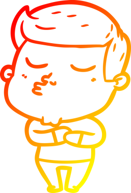 Bir insan tarafından çizilen çizgi film modelinin sıcak çizgi çizimi.