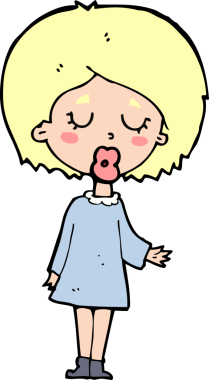 Çizgi filmdeki kadın, bir insan tarafından çizilen noktayı anlatıyor.