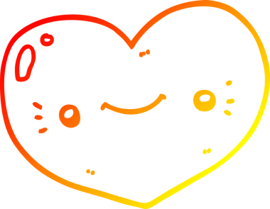 Bir insan tarafından çizilmiş bir kalp karikatürü çizimi