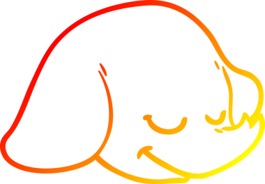 Bir insan tarafından çizilmiş bir fil suratının sıcak çizgi çizimi