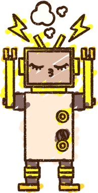 Bir insan tarafından çizilen Çılgın Robot Tebeşiri