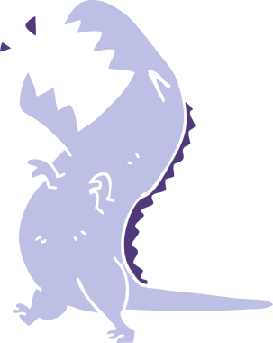 Bir insan tarafından çizilmiş kükreyen çizgi film karalaması.