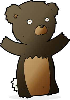 bir insan tarafından çizilmiş siyah ayı yavrusu.