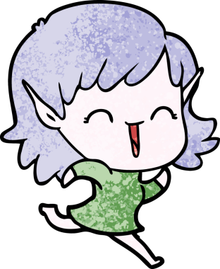 Bir insan tarafından çizilmiş bir elf kızı.