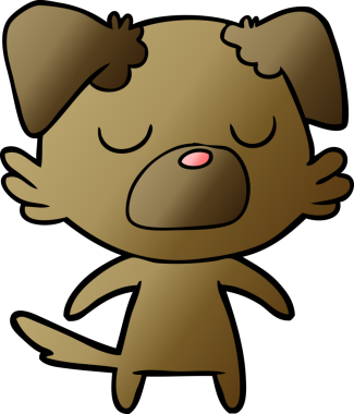 Bir insan tarafından çizilmiş çizgi film köpeği.