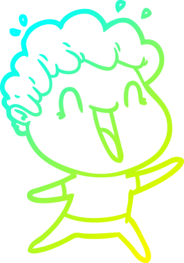 Bir insan tarafından çizilmiş mutlu bir adamın soğuk çizgi çizimi.