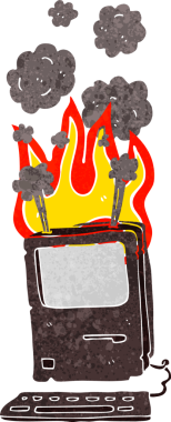 bir insan tarafından çizilmiş eski bir bilgisayar