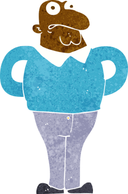 Bir insan tarafından çizilmiş endişeli bir adam.