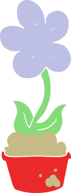 Bir insan tarafından çizilmiş şirin düz renkli karikatür.