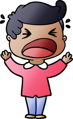 Bir insan tarafından çizilmiş bağıran adam çizgi filmi.