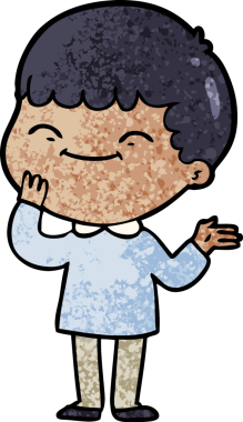 Bir insan tarafından çizilmiş mutlu çocuk çizgi filmi.