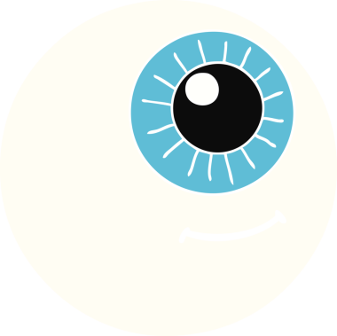 Bir insan tarafından çizilmiş düz renkli çizgi film göz.