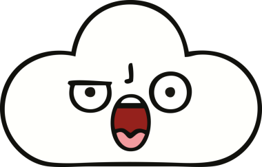 Bir insan tarafından çizilmiş sevimli bir bulut karikatürü.