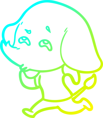 Bir insanın çizdiği karikatür fili çizimi.