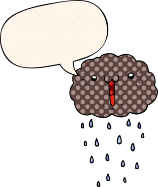 Bir insan tarafından çizilmiş çizgi roman tarzında konuşma baloncuğu olan karikatür bulutu