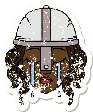 Retro Dövme Tarzı Ağlayan İnsan Dövüşçüsü Bir insan tarafından çizilmiş