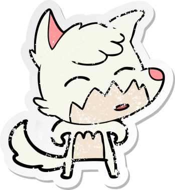 Bir insan tarafından çizilmiş tilki çizgi filminin sıkıntılı çıkartması.