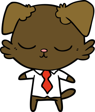 Bir insan tarafından çizilmiş şirin bir çizgi film köpeği.