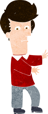 Bir insan tarafından çılgınca çizilmiş bir çizgi film karakteri.