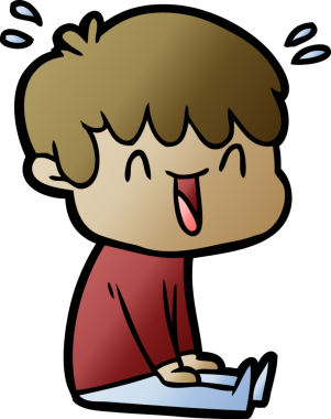 Bir insan tarafından çizilmiş gülen çocuk.