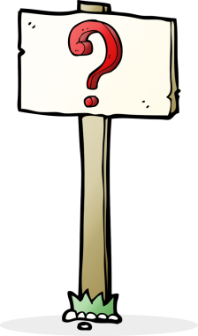 Bir insan tarafından çizilmiş soru işaretli çizgi film direği