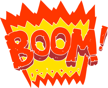 Bir insan tarafından çizilen patlama sembolünün düz renk çizimi